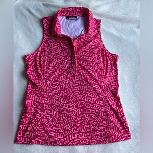 J.Lindeberg Fuchsia Geometric Tank Top